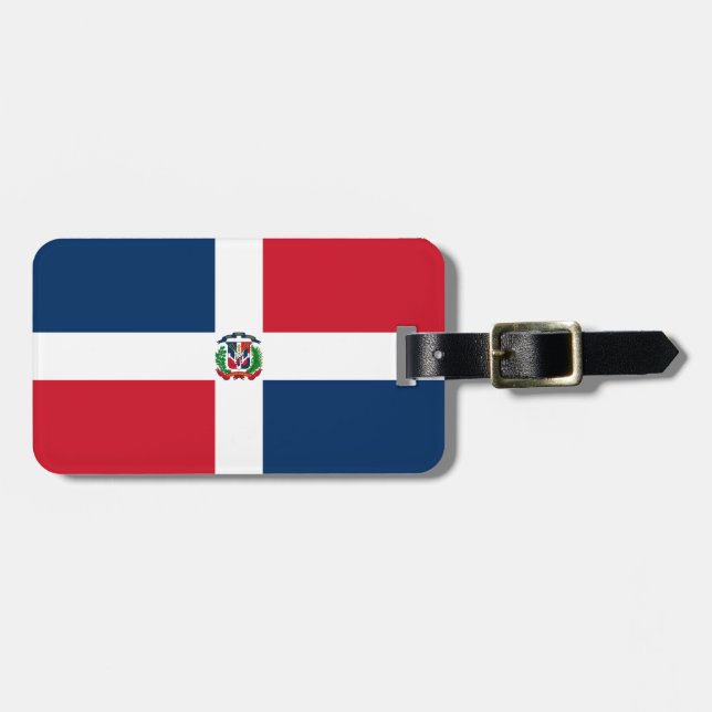 Étiquette À Bagage Drapeau de la République Dominicaine (Devant horizontal)