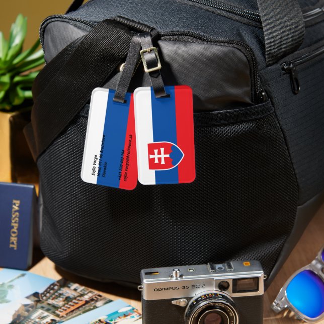 Étiquette À Bagage Drapeau de la Slovaquie (Recto & Verso)