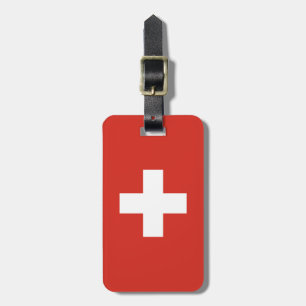 Étiquette À Bagage drapeau de la Suisse - croix blanche