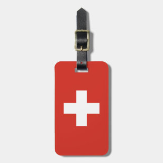 Étiquette À Bagage drapeau de la Suisse - croix blanche
