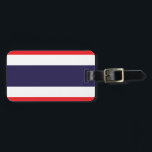 Étiquette À Bagage Drapeau de la Thaïlande<br><div class="desc">Le drapeau thaïlandais est un triband bicolore horizontal fimbrié. Les couleurs utilisées dans le drapeau sont bleues,  rouge,  blanc. La proportion du drapeau thaïlandais est 2 : 3. Le drapeau de la Thaïlande a été adopté en 1917.</div>