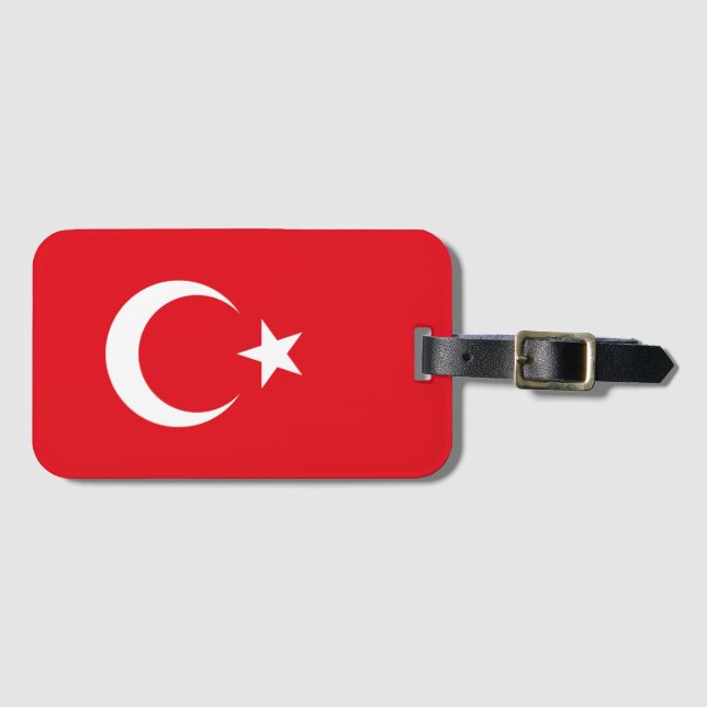 Étiquette À Bagage Drapeau de la Turquie (Devant Horizontal)