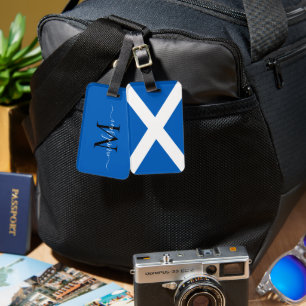 Étiquette À Bagage Drapeau de l'Écosse Monogramme du Saltire écossais