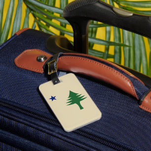 Étiquette À Bagage Drapeau de l'État du Maine avec pin et étoile 1901