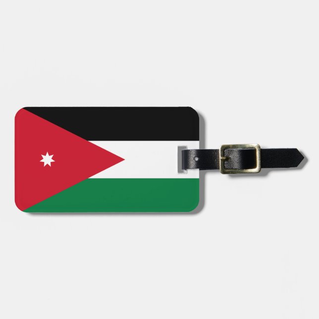 Étiquette À Bagage Drapeau de l'identification facile de la Jordanie (Devant horizontal)