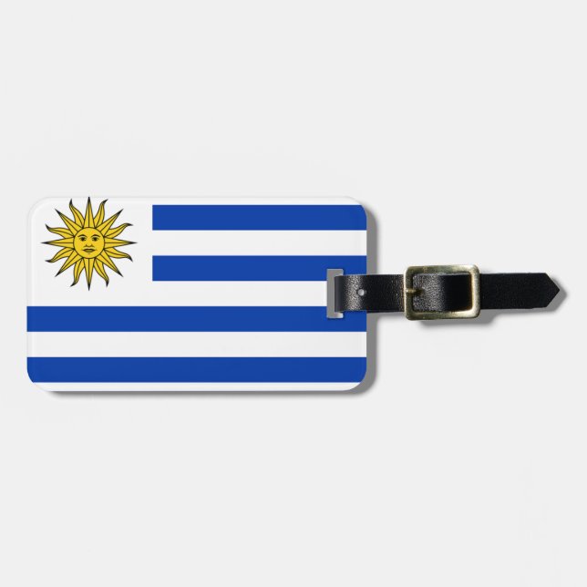 Étiquette À Bagage Drapeau de l'identification facile de l'Uruguay (Devant horizontal)