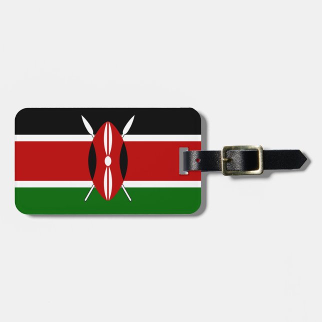 Étiquette À Bagage Drapeau de l'identification facile du Kenya (Devant horizontal)