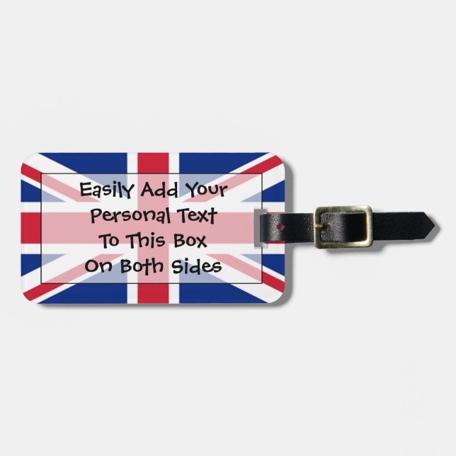 Étiquette À Bagage Drapeau de l'identification facile du Royaume-Uni (Devant horizontal)