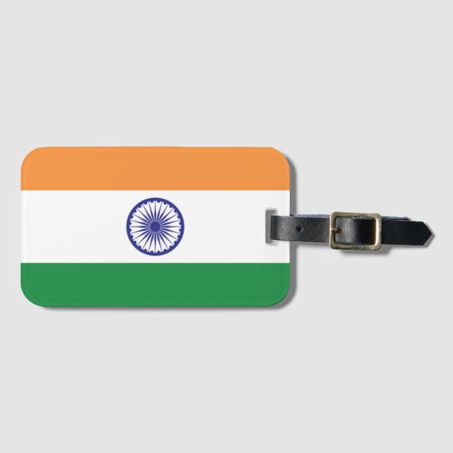 Étiquette À Bagage Drapeau de l'Inde (Devant Horizontal)