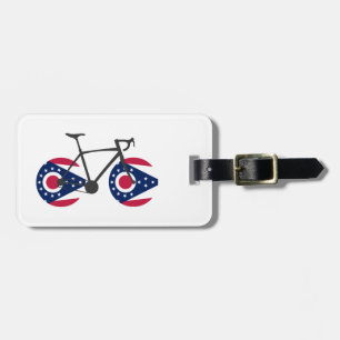 Étiquette À Bagage Drapeau de l'Ohio à vélo