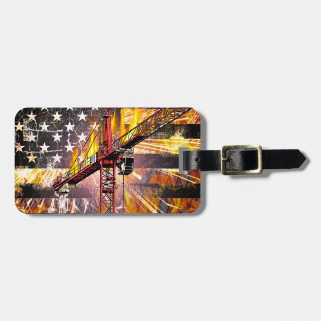 Étiquette À Bagage Drapeau de l'opérateur de grue de tour (Devant horizontal)