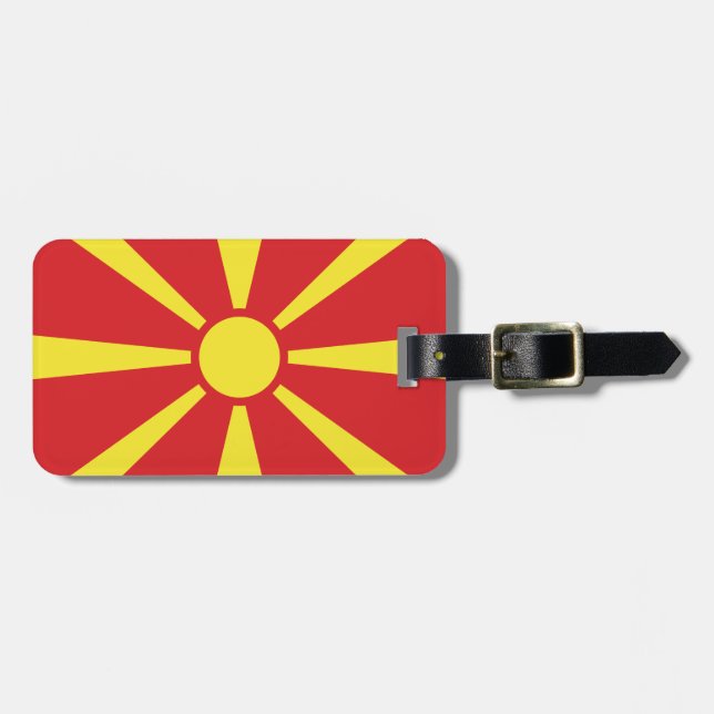 Étiquette À Bagage Drapeau de Macédoine du Nord (Devant horizontal)