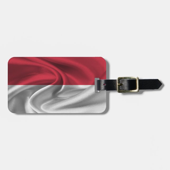 Étiquette À Bagage Drapeau de Monaco (Devant horizontal)