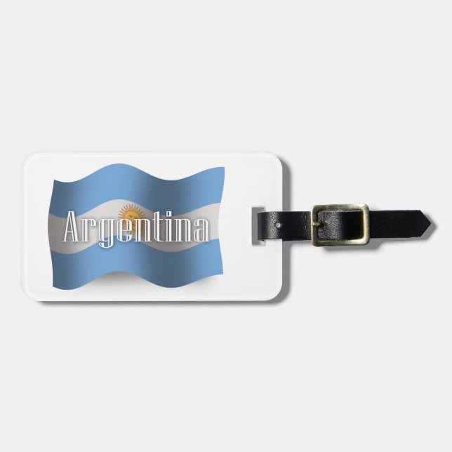 Étiquette À Bagage Drapeau de ondulation de l'Argentine (Devant horizontal)