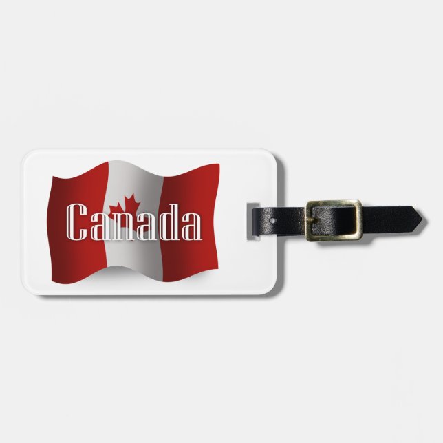 Étiquette À Bagage Drapeau de ondulation du Canada (Devant horizontal)