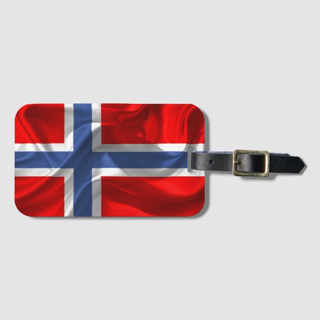 Étiquette À Bagage Drapeau de ondulation norvégien (Devant Horizontal)