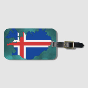 Étiquette À Bagage Drapeau de pays de l'Islande