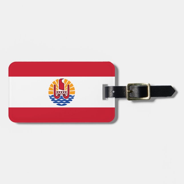 Étiquette À Bagage Drapeau de Polynésie française (Devant horizontal)