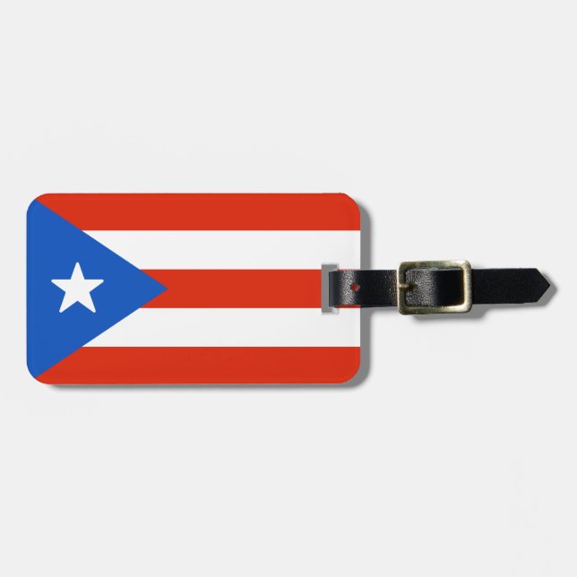 Étiquette À Bagage Drapeau de Porto Rico (Devant horizontal)