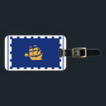 Étiquette À Bagage Drapeau de Québec<br><div class="desc">Bagage Tag avec le drapeau de Québec,  la capitale du Québec,  Canada. Un drapeau bleu avec un contour blanc et un navire jaune au centre</div>