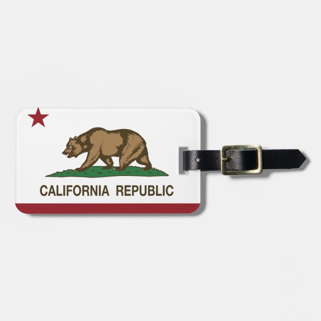 Étiquette À Bagage Drapeau de République de la Californie (Devant horizontal)