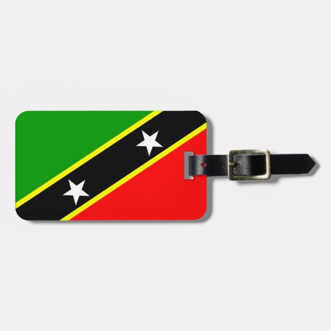 Étiquette À Bagage Drapeau de Saint-Kitts-et-Nevis (Devant horizontal)
