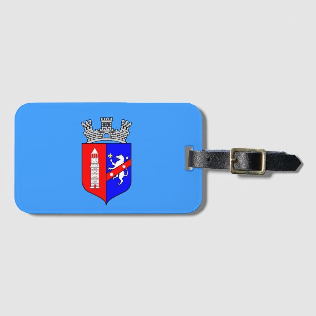 Étiquette À Bagage Drapeau de Tirana, Albanie  (Devant Horizontal)