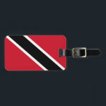 Étiquette À Bagage Drapeau de Trinité-et-Tobago<br><div class="desc">The Trinidad and Tobago flag is a fimbriated diagonal bicolour triband. The used colors in the flag are red,  white,  black. The proportion of the Trinité and Tobago flag is 3:5. The Flag of Trinité-et-Tobago a adopté en 1962.</div>