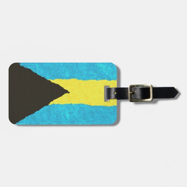ÉTIQUETTE À BAGAGE DRAPEAU DES BAHAMAS (Devant horizontal)