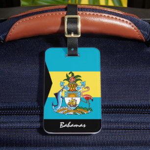 Étiquette À Bagage Drapeau des Bahamas patriotiques