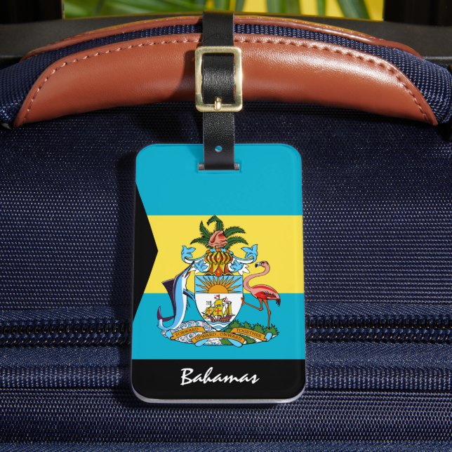 Étiquette À Bagage Drapeau des Bahamas patriotiques (Insitu Rectoal 2)