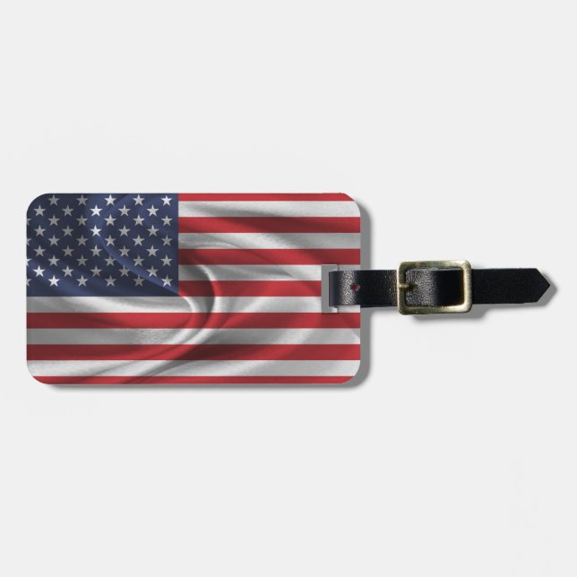 Étiquette À Bagage Drapeau des États-Unis (Devant horizontal)