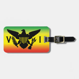 Étiquette À Bagage Drapeau des îles Vierges américaines, Rasta, Vert 