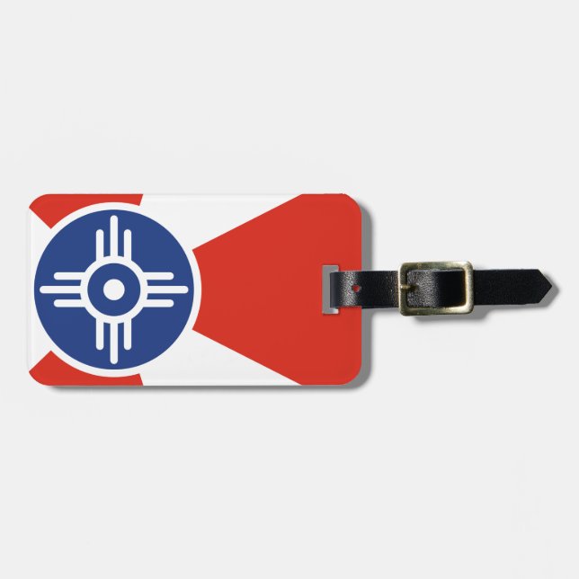 Étiquette À Bagage Drapeau des TIC Wichita Kansas (Devant horizontal)