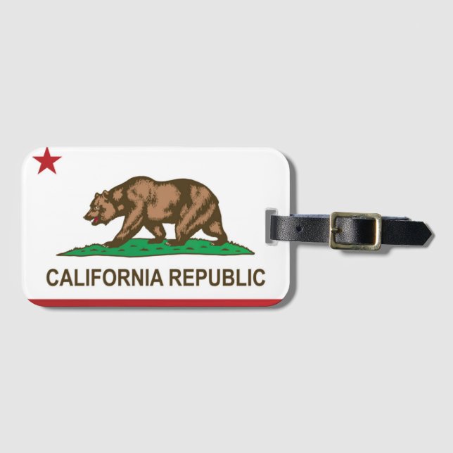 Étiquette À Bagage Drapeau d'État de Californie (États-Unis) (Devant Horizontal)