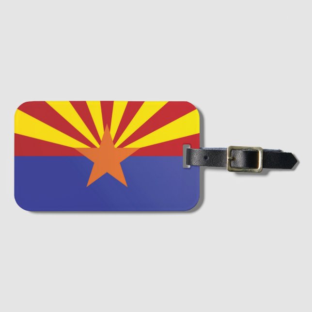 Étiquette À Bagage Drapeau d'État de l'Arizona, États-Unis (Devant Horizontal)