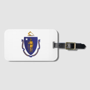 Étiquette À Bagage Drapeau d'Etat du Massachusetts, États-Unis