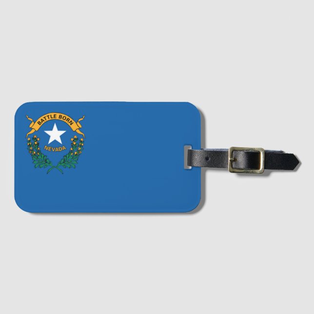 Étiquette À Bagage Drapeau d'État du Nevada, États-Unis (Devant Horizontal)
