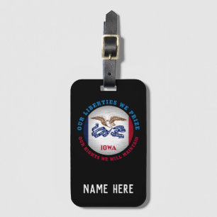 ÉTIQUETTE À BAGAGE DRAPEAU D'ÉTAT IOWA HAWKEYE