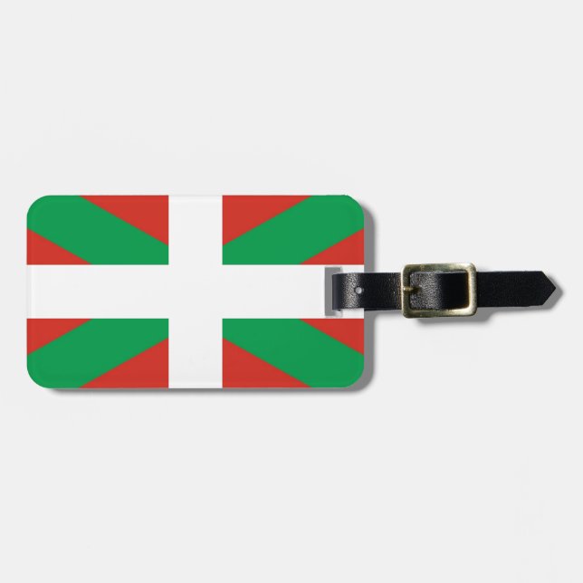 Étiquette À Bagage Drapeau d'Euskadi - pays Basque - Ikurri (Devant horizontal)