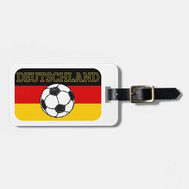ÉTIQUETTE À BAGAGE DRAPEAU DEUTSCHLAND | FOOTBALL (Devant horizontal)