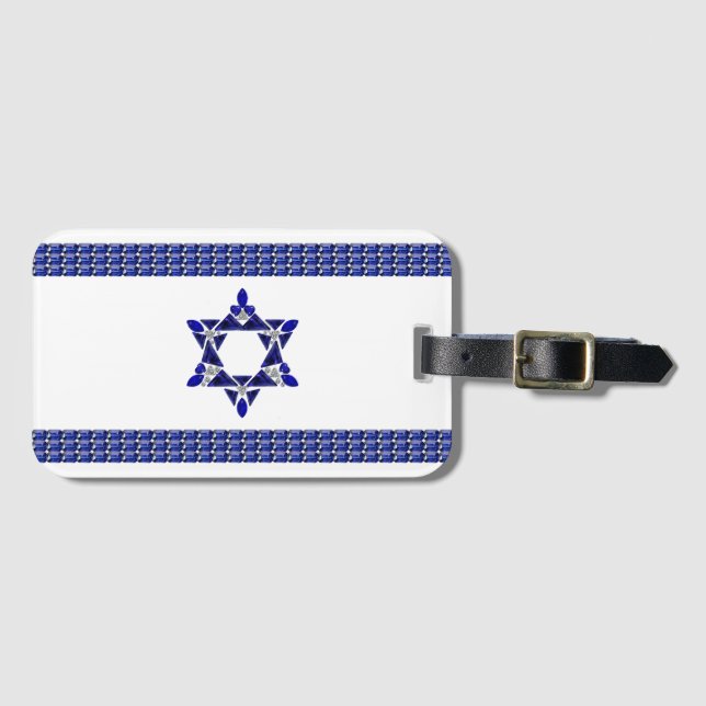 Étiquette À Bagage Drapeau d'Israël (Devant Horizontal)