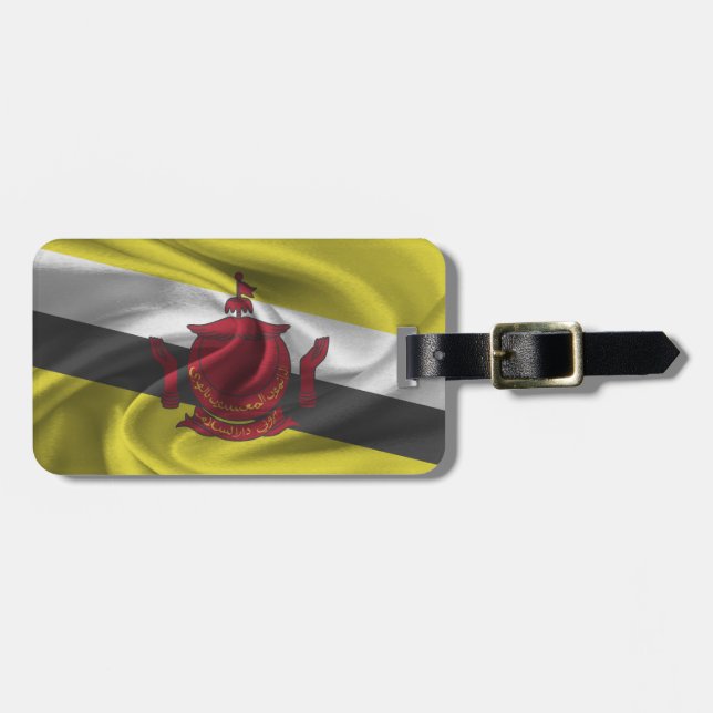 Étiquette À Bagage Drapeau du Brunei (Devant horizontal)