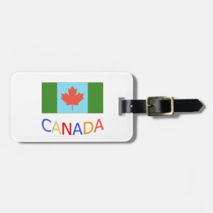Étiquette À Bagage Drapeau du Canada artistique patriotisme. Jour du