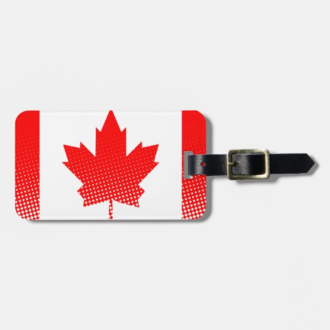 Étiquette À Bagage Drapeau du Canada avec effet demi-teinte (Devant horizontal)