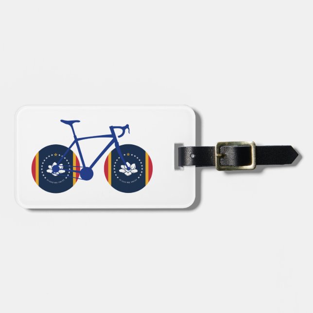Étiquette À Bagage Drapeau du Mississippi cyclisme (Devant horizontal)
