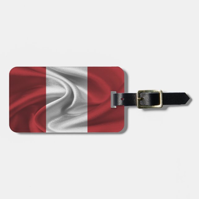 Étiquette À Bagage Drapeau Du Pérou (Devant horizontal)