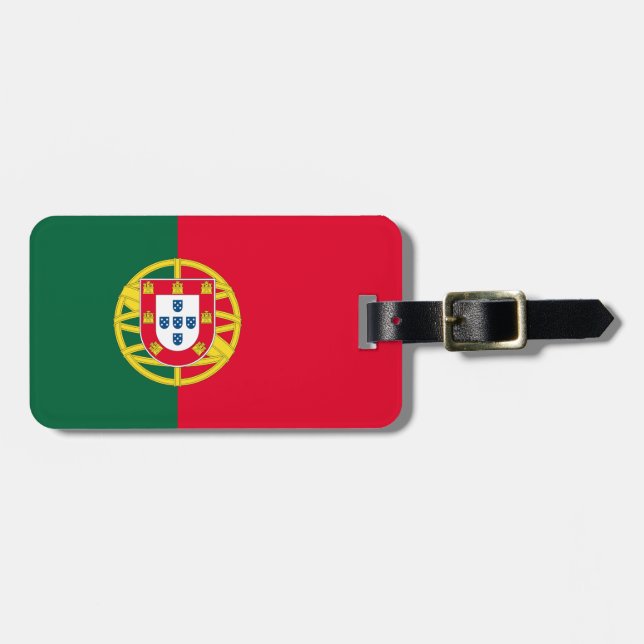 Étiquette À Bagage Drapeau du Portugal pour jour férié au Portugal (Devant horizontal)