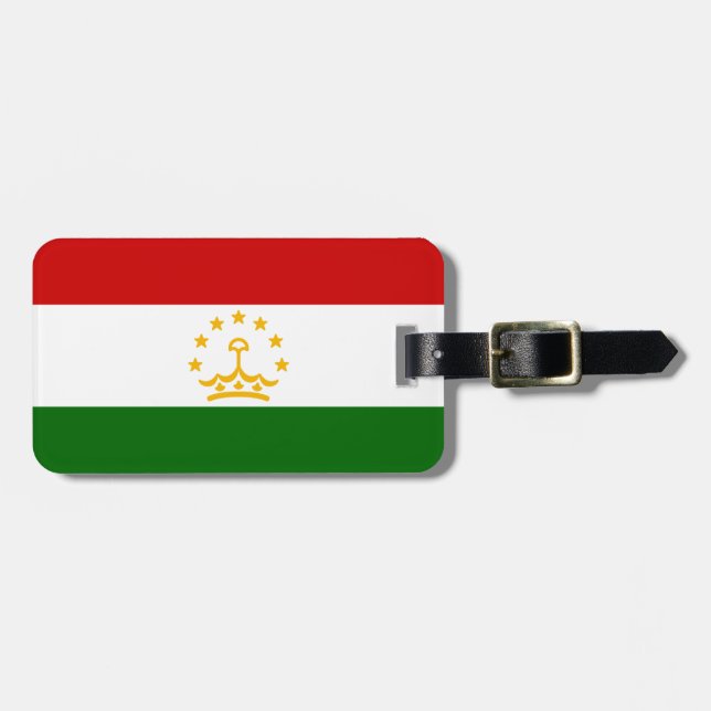 Étiquette À Bagage Drapeau du Tadjikistan (Devant horizontal)