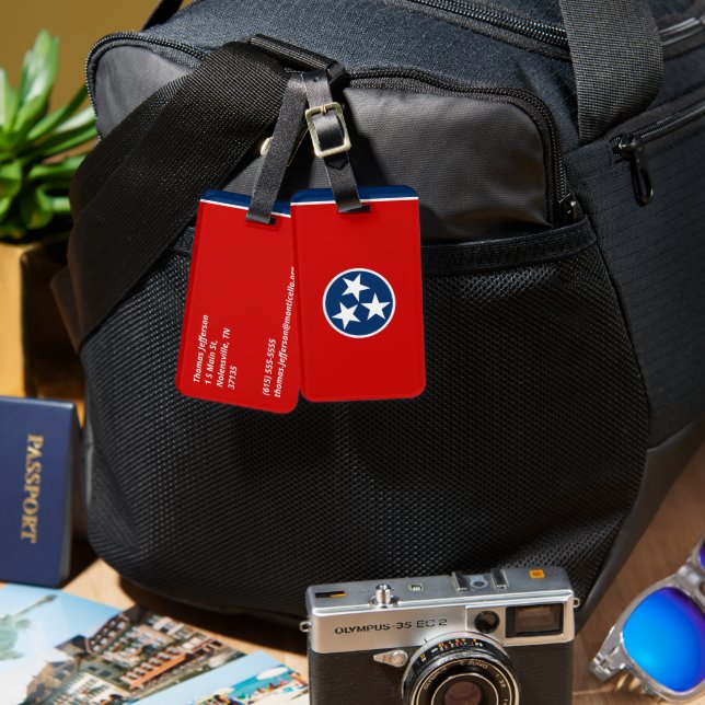 Étiquette À Bagage Drapeau du Tennessee (Recto & Verso)